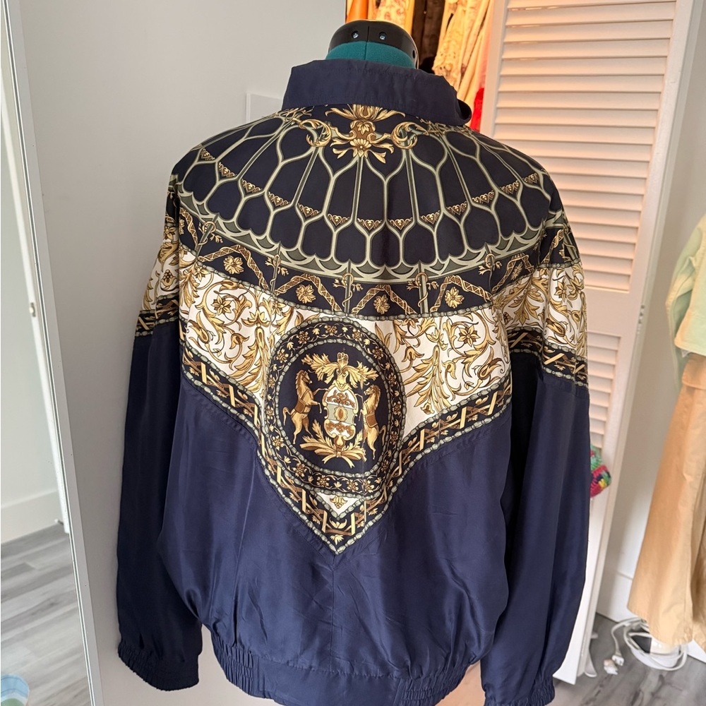Giacca vintage Navy and Gold Bomber Jacket - Picture 3 of 5